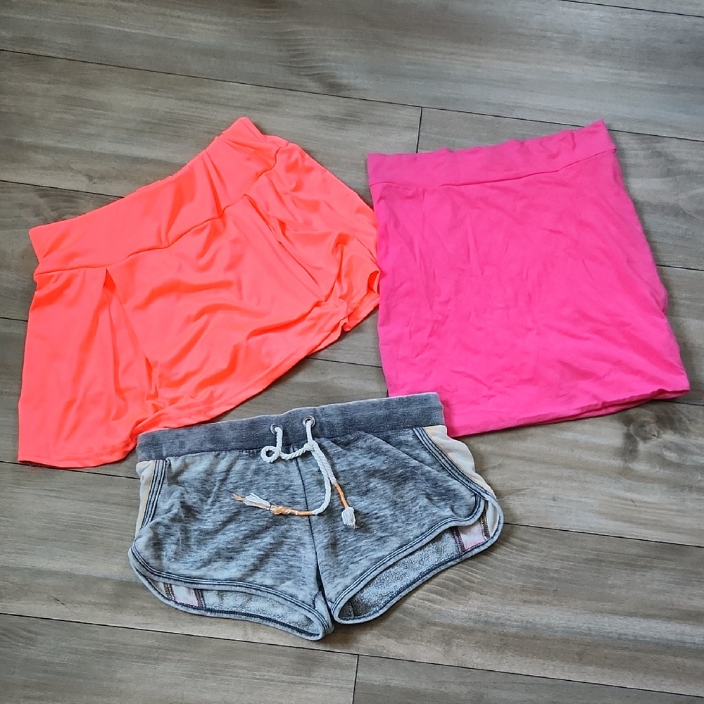 Roxy Pink and Gray Skorts with Elastic Waistband Short/Skort LOT